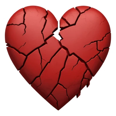 A dark red heart, broken and plastered together sticker