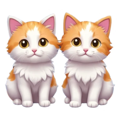 Cute kittens with pretty fireworks sticker