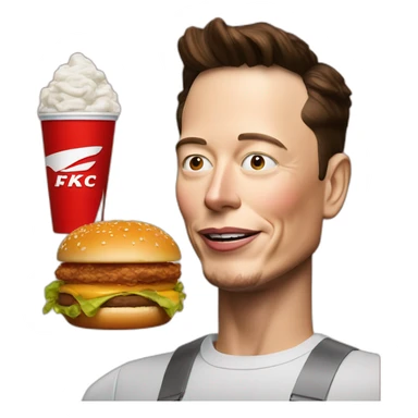 Elon musk with kfc burger sticker
