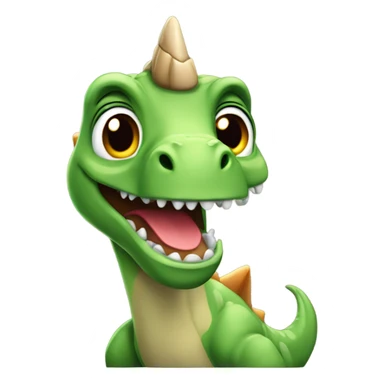 Dinosaurus eet een eenhoorn op sticker