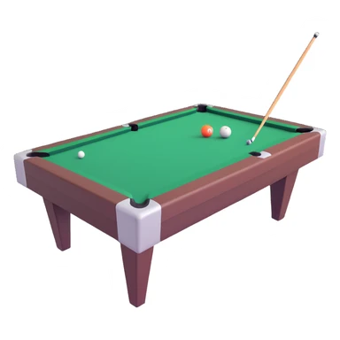 billiards pool table with cue ball and stick sticker