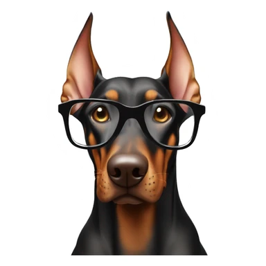 Doberman with glasses enjoys the weekend sticker