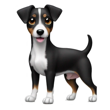 All Black dog Jack Russell Terrier full body sticker