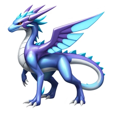  Cool Edgy Shiny Godly Ethereal Futuristic Legendary Digimon-Suicune-Dialga-Kyurem-Latios-Reptile, full body, four legs sticker