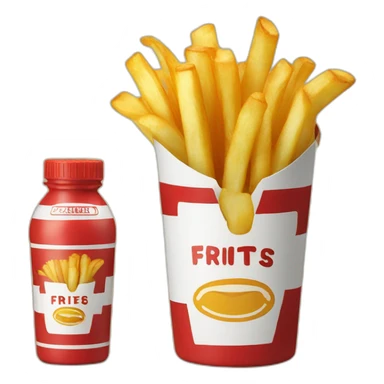 French frites on a bottle sticker