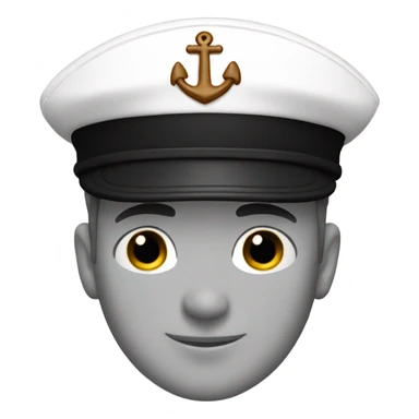 white sailor hat with black cap sticker