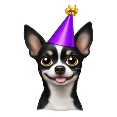 Black chihuahua party hat New Year’s Eve  sticker