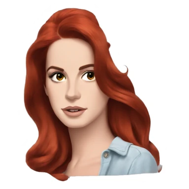 Lana Del Rey but in red hair sticker