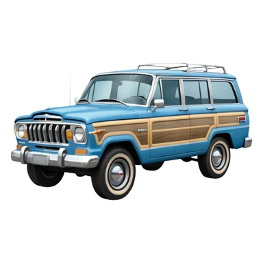 vintage blue jeep wagoneer suv sticker