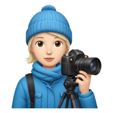 fotographer with winter clothes sticker