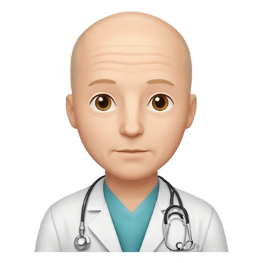 white male doctor a little bald no wrinkles sticker