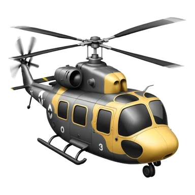 WW2 style helicopter with smoke sticker