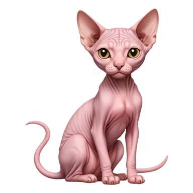 sphynx hairless cat full body sitting sticker
