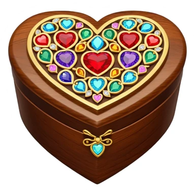 wood heart jewel box sticker