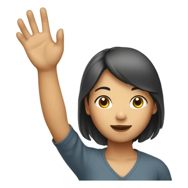 female asian raising hand sticker
