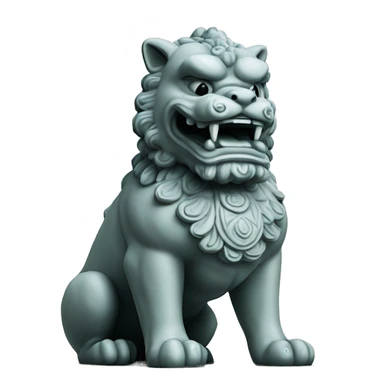 foo dog statue cement sticker
