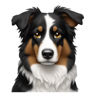 Black and white bi Aussie with no brown in her fur sticker