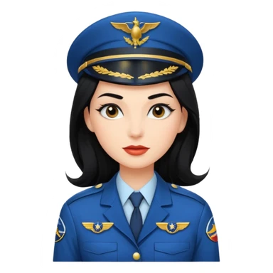 Femme cheveux long noir travaille dans le domaine de l'aéronautique sourcils plus fournis makeup clean sticker