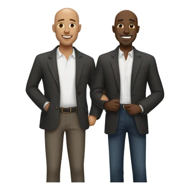 Two black men in love. One bald One with curly hair.  sticker