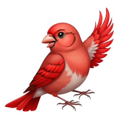 Red finch sings a song sticker