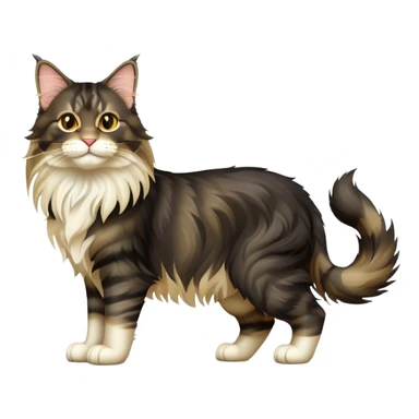 cinematic-black-maine-coon-cat-full-body-on all fours-emoji,-head-tilted-playfully-and-inquisitively,-sleek--black-fur,-simplified-yet-adorable-features,-highly-detailed,-glowing-with-a-warm,-friendly-glow -simplified-yet-realistic sticker