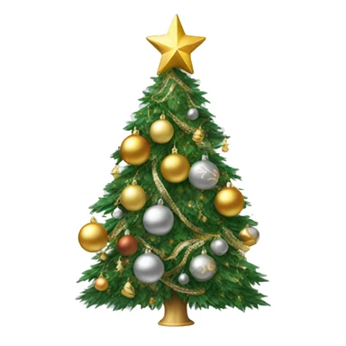 christmas tree with gold and silver ornaments sticker