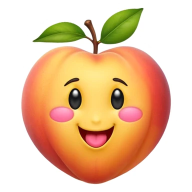 A yellow peach with two legs and an emoji sticking its tongue out sticker