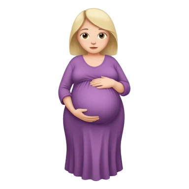 very heavily pregnant overdue woman with very  very big and large belly  sticker