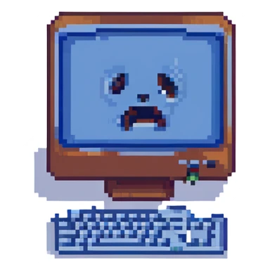 Blue screen of death with tiny ":(" face sticker