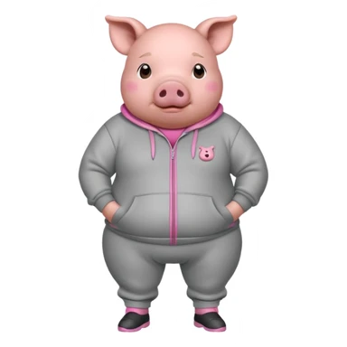 fat pig wearing sweat sticker