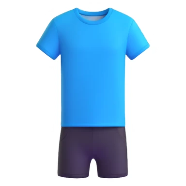 short sleeve tee shirt, bright blue, plain sticker