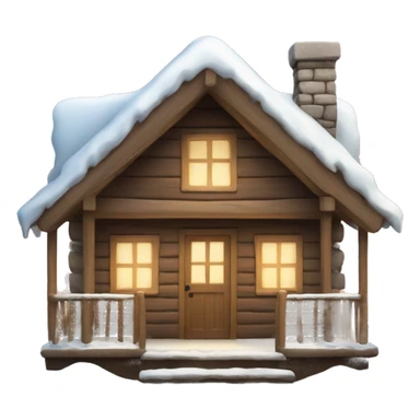 winter cabin sticker