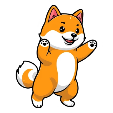 happy shiba inu dancing sticker