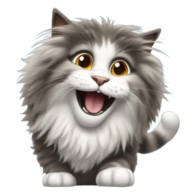 bob ross as a cat doing a backflip sticker