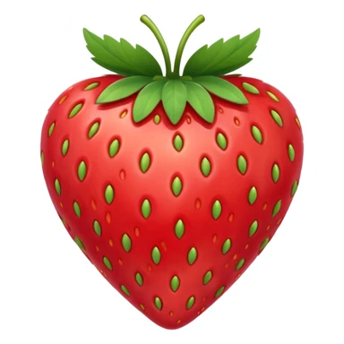 Strawberry shaped as a heart sticker