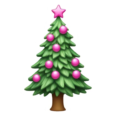 A pink Christmas tree sticker