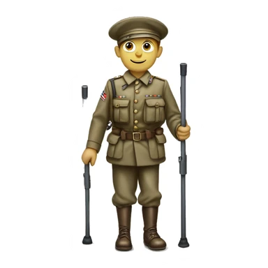 disabled ww1 soldie with amputation on crutches sticker