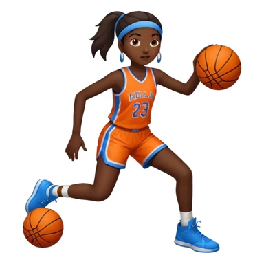 A Indian girl with a basketball for her legs sticker