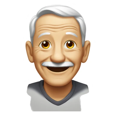 smiling old man indoors tattoos sticker