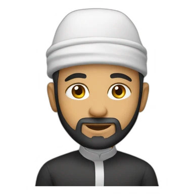 An Imam with a cap sticker