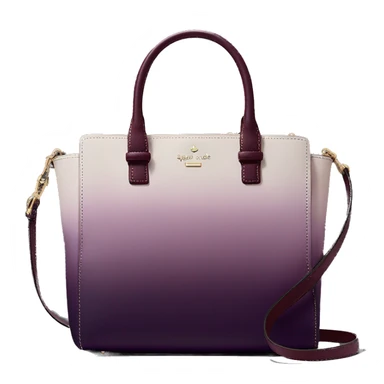 Realistic isolated dark plum to dark wine color ombre Kate Spade satchel purse.  sticker