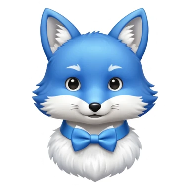 blue fox wearing bow ties sticker