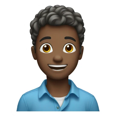 happy boy in blue shirt sticker