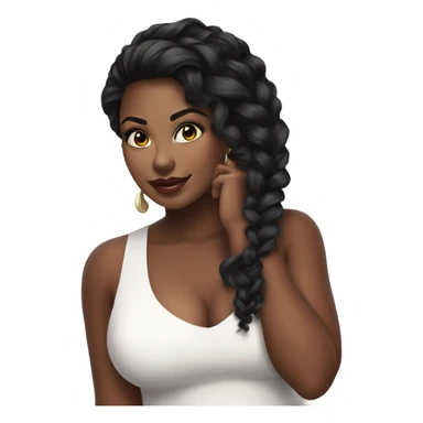 profle picture stunning curvy black woman, nice makeup black braded hair sticker