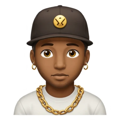 black guy with golden chains flesh tunnels and a snapback cap sticker