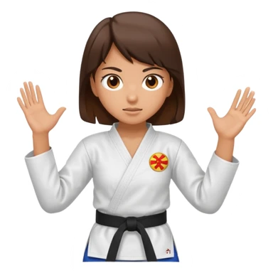 Karate Brunette girl whit brown or black belt sticker