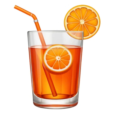 Mach mir einen Aperol in Emoji Stil - eine Orangenscheibe im Glas und ein Strohhalm - keine Deko am Glas oben sticker