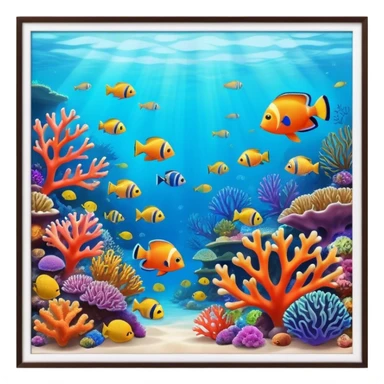 Great Barrier Reef Landmark Emoji – Featuring colorful coral formations and tropical fish. sticker