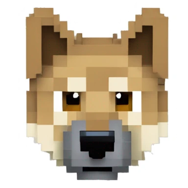 Pixel Minecraft blocky made of blocks wolf tame wolf German shepherd dog Alsatian gsd dog sticker