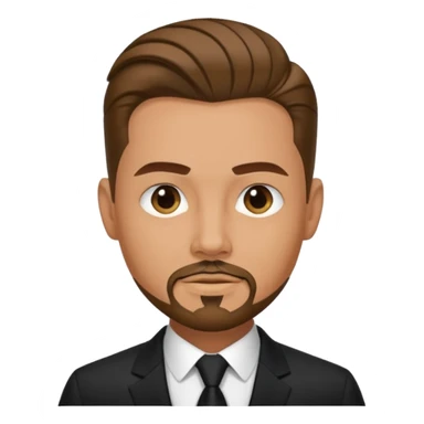 a man with great jawline , slicked back hair , goatee on his face sticker